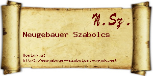 Neugebauer Szabolcs névjegykártya